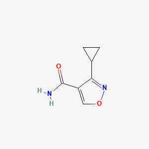 molecular formula C7H8N2O2 B2844262 3-环丙基-1,2-噁唑-4-羧酰胺 CAS No. 1849407-43-7