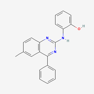 molecular formula C21H17N3O B2844264 2-[(6-Methyl-4-phenylquinazolin-2-yl)amino]phenol CAS No. 831204-97-8