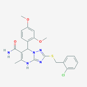 2-[(2-Chlorobenzyl)sulfanyl]-7-(2,4-dimethoxyphenyl)-5-methyl-4,7-dihydro[1,2,4]triazolo[1,5-a]pyrimidine-6-carboxamide