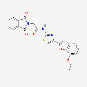 molecular formula C23H17N3O5S B2844272 2-(1,3-二氧代异吲哚-2-基)-N-(4-(7-乙氧基苯并呋喃-2-基)噻唑-2-基)乙酰胺 CAS No. 921570-11-8