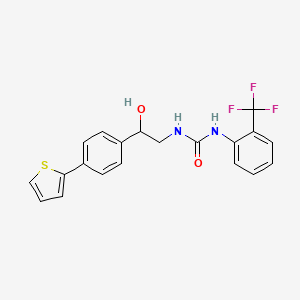 molecular formula C20H17F3N2O2S B2844284 1-{2-Hydroxy-2-[4-(thiophen-2-yl)phenyl]ethyl}-3-[2-(trifluoromethyl)phenyl]urea CAS No. 2380190-73-6