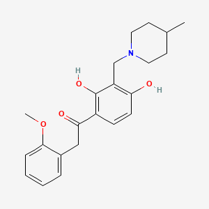 molecular formula C22H27NO4 B2844287 1-(2,4-Dihydroxy-3-((4-methylpiperidin-1-yl)methyl)phenyl)-2-(2-methoxyphenyl)ethanone CAS No. 1021206-00-7