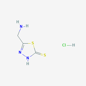 molecular formula C3H6ClN3S2 B2844289 5-Aminomethyl-1,3,4-thiadiazole-2-thiol hydrochloride CAS No. 54567-23-6