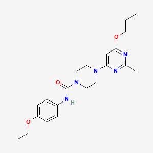 molecular formula C21H29N5O3 B2844293 N-(4-ethoxyphenyl)-4-(2-methyl-6-propoxypyrimidin-4-yl)piperazine-1-carboxamide CAS No. 1021090-62-9