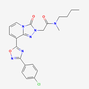 molecular formula C21H21ClN6O3 B2844298 N-butyl-2-[8-[3-(4-chlorophenyl)-1,2,4-oxadiazol-5-yl]-3-oxo[1,2,4]triazolo[4,3-a]pyridin-2(3H)-yl]-N-methylacetamide CAS No. 1251605-35-2
