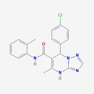 molecular formula C20H18ClN5O B284430 7-(4-chlorophenyl)-5-methyl-N-(2-methylphenyl)-4,7-dihydro[1,2,4]triazolo[1,5-a]pyrimidine-6-carboxamide 