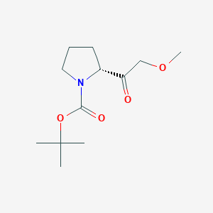 molecular formula C12H21NO4 B2844301 叔丁基(2R)-2-(2-甲氧基乙酰)吡咯烷-1-羧酸酯 CAS No. 2137093-91-3