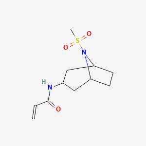 molecular formula C11H18N2O3S B2844305 N-(8-Methylsulfonyl-8-azabicyclo[3.2.1]octan-3-yl)prop-2-enamide CAS No. 2305569-86-0