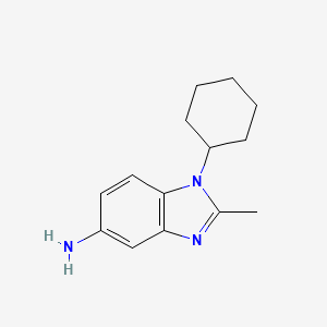 molecular formula C14H19N3 B2844318 1-Cyclohexyl-2-methyl-1H-benzoimidazol-5-ylamine CAS No. 627469-68-5