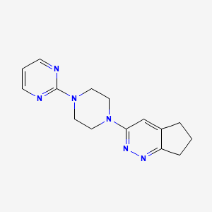molecular formula C15H18N6 B2844329 3-(4-(pyrimidin-2-yl)piperazin-1-yl)-6,7-dihydro-5H-cyclopenta[c]pyridazine CAS No. 2034389-96-1