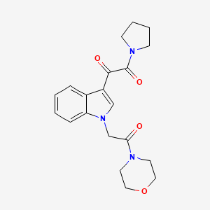 molecular formula C20H23N3O4 B2844332 1-[1-(2-Morpholin-4-yl-2-oxoethyl)indol-3-yl]-2-pyrrolidin-1-ylethane-1,2-dione CAS No. 872855-12-4