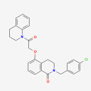 molecular formula C27H25ClN2O3 B2844343 2-(4-chlorobenzyl)-5-(2-(3,4-dihydroquinolin-1(2H)-yl)-2-oxoethoxy)-3,4-dihydroisoquinolin-1(2H)-one CAS No. 850906-63-7
