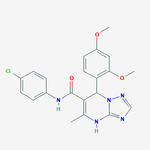 molecular formula C21H20ClN5O3 B284435 N-(4-chlorophenyl)-7-(2,4-dimethoxyphenyl)-5-methyl-4,7-dihydro[1,2,4]triazolo[1,5-a]pyrimidine-6-carboxamide 