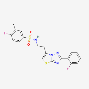 4-fluoro-N-{2-[2-(2-fluorophenyl)-[1,2,4]triazolo[3,2-b][1,3]thiazol-6-yl]ethyl}-3-methylbenzene-1-sulfonamide