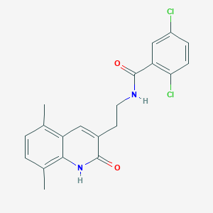 molecular formula C20H18Cl2N2O2 B2844352 2,5-dichloro-N-[2-(5,8-dimethyl-2-oxo-1,2-dihydroquinolin-3-yl)ethyl]benzamide CAS No. 896677-03-5