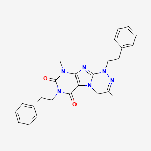 molecular formula C25H26N6O2 B2844361 3,9-二甲基-1,7-双(2-苯乙基)-4H-嘌呤并[8,7-c][1,2,4]三嗪-6,8-二酮 CAS No. 898410-24-7