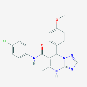 molecular formula C20H18ClN5O2 B284437 N-(4-chlorophenyl)-7-(4-methoxyphenyl)-5-methyl-4,7-dihydro[1,2,4]triazolo[1,5-a]pyrimidine-6-carboxamide 