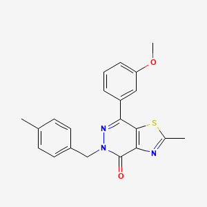 molecular formula C21H19N3O2S B2844372 7-(3-甲氧基苯基)-2-甲基-5-(4-甲基苄基)噻唑并[4,5-d]吡啶-4(5H)-酮 CAS No. 942004-37-7