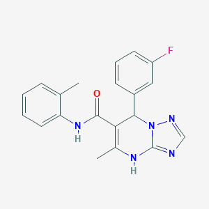 molecular formula C20H18FN5O B284438 7-(3-fluorophenyl)-5-methyl-N-(2-methylphenyl)-4,7-dihydro[1,2,4]triazolo[1,5-a]pyrimidine-6-carboxamide 