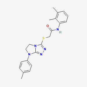 molecular formula C21H23N5OS B2844387 N-(2,3-dimethylphenyl)-2-((7-(p-tolyl)-6,7-dihydro-5H-imidazo[2,1-c][1,2,4]triazol-3-yl)thio)acetamide CAS No. 921539-39-1