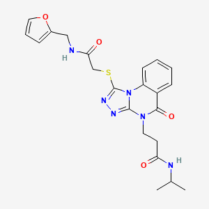 molecular formula C22H24N6O4S B2844391 2-(4-chlorophenoxy)-N-(2-{[(5-phenyl-1,3,4-oxadiazol-2-yl)methyl]thio}phenyl)acetamide CAS No. 1116065-25-8