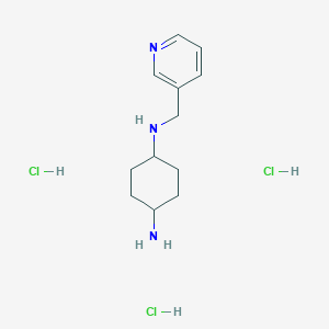 molecular formula C12H22Cl3N3 B2844393 (1R*,4R*)-N1-(吡啶-3-基甲基)环己烷-1,4-二胺三盐酸盐 CAS No. 1286265-35-7