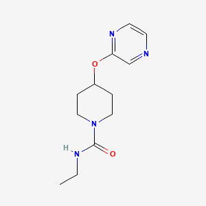 molecular formula C12H18N4O2 B2844399 N-ethyl-4-(pyrazin-2-yloxy)piperidine-1-carboxamide CAS No. 1421498-90-9