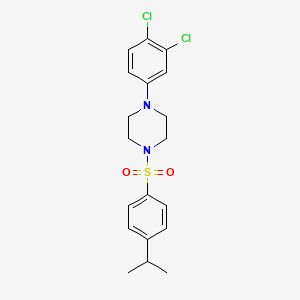 molecular formula C19H22Cl2N2O2S B2844408 1-(3,4-Dichlorophenyl)-4-[4-(propan-2-yl)benzenesulfonyl]piperazine CAS No. 713097-50-8