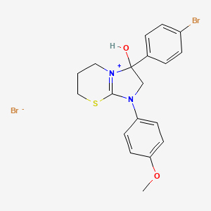 molecular formula C19H20Br2N2O2S B2844409 3-(4-溴苯基)-3-羟基-1-(4-甲氧基苯基)-3,5,6,7-四氢-2H-咪唑[2,1-b][1,3]噻嗪-1-铵溴化物 CAS No. 475158-29-3