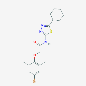 molecular formula C18H22BrN3O2S B284441 2-(4-bromo-2,6-dimethylphenoxy)-N-(5-cyclohexyl-1,3,4-thiadiazol-2-yl)acetamide 