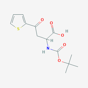 molecular formula C13H17NO5S B2844412 2-{[(叔丁氧羰)氨基]-4-氧代-4-(噻吩-2-基)丁酸 CAS No. 1542710-62-2