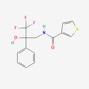molecular formula C14H12F3NO2S B2844416 N-(3,3,3-三氟-2-羟基-2-苯基丙基)噻吩-3-甲酰胺 CAS No. 1351643-41-8