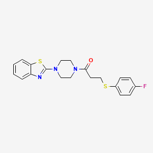molecular formula C20H20FN3OS2 B2844426 2-(4-{3-[(4-氟苯基)硫代]丙酰基}哌嗪-1-基)-1,3-苯并噻唑 CAS No. 887462-46-6