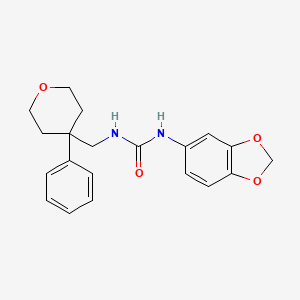 molecular formula C20H22N2O4 B2844431 1-(苯并[d][1,3]二噁杂环-5-基)-3-((4-苯基四氢-2H-吡喃-4-基)甲基)脲 CAS No. 1206984-70-4