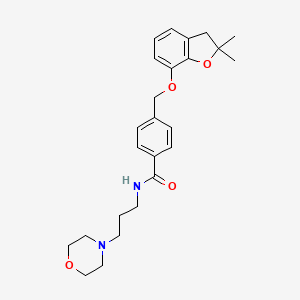 B2844436 4-(((2,2-dimethyl-2,3-dihydrobenzofuran-7-yl)oxy)methyl)-N-(3-morpholinopropyl)benzamide CAS No. 322422-78-6
