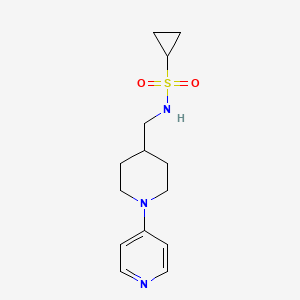 B2844437 N-((1-(pyridin-4-yl)piperidin-4-yl)methyl)cyclopropanesulfonamide CAS No. 2034231-27-9