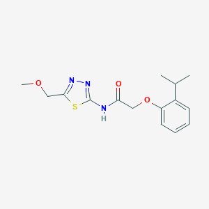 molecular formula C15H19N3O3S B284444 2-(2-isopropylphenoxy)-N-[5-(methoxymethyl)-1,3,4-thiadiazol-2-yl]acetamide 