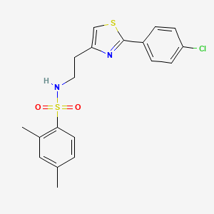 molecular formula C19H19ClN2O2S2 B2844447 N-{2-[2-(4-chlorophenyl)-1,3-thiazol-4-yl]ethyl}-2,4-dimethylbenzene-1-sulfonamide CAS No. 923113-52-4