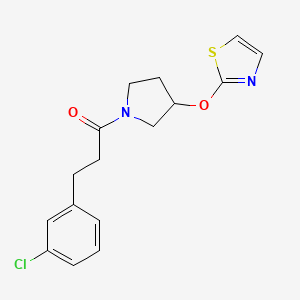 B2844448 3-(3-Chlorophenyl)-1-(3-(thiazol-2-yloxy)pyrrolidin-1-yl)propan-1-one CAS No. 2200803-35-4