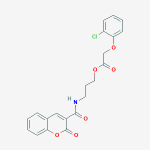 3-{[(2-oxo-2H-chromen-3-yl)carbonyl]amino}propyl (2-chlorophenoxy)acetate