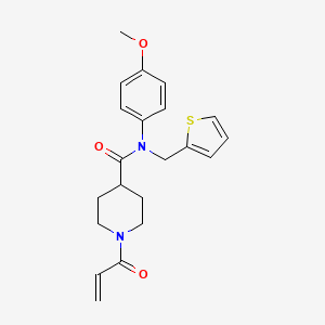 molecular formula C21H24N2O3S B2844482 N-(4-Methoxyphenyl)-1-prop-2-enoyl-N-(thiophen-2-ylmethyl)piperidine-4-carboxamide CAS No. 2361750-27-6
