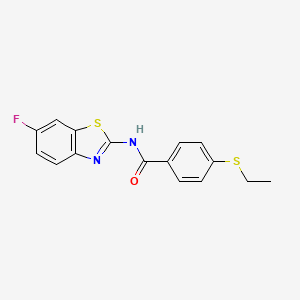 molecular formula C16H13FN2OS2 B2844488 4-(乙硫基)-N-(6-氟苯并[d]噻唑-2-基)苯甲酰胺 CAS No. 886930-96-7