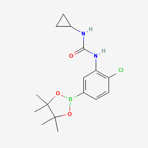 molecular formula C16H22BClN2O3 B2844499 1-[2-氯-5-(四甲基-1,3,2-二氧杂环戊二烯-2-基)苯基]-3-环丙基脲 CAS No. 2246785-58-8