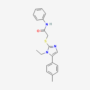 B2844519 2-((1-ethyl-5-(p-tolyl)-1H-imidazol-2-yl)thio)-N-phenylacetamide CAS No. 1207025-37-3