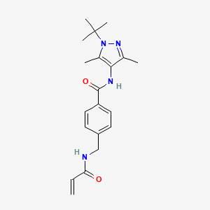 N-(1-Tert-butyl-3,5-dimethylpyrazol-4-yl)-4-[(prop-2-enoylamino)methyl]benzamide