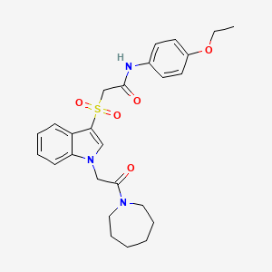 molecular formula C26H31N3O5S B2844534 2-((1-(2-(azepan-1-yl)-2-oxoethyl)-1H-indol-3-yl)sulfonyl)-N-(4-ethoxyphenyl)acetamide CAS No. 878059-44-0