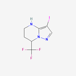 molecular formula C7H7F3IN3 B2844541 3-碘-7-(三氟甲基)-4,5,6,7-四氢吡唑并[1,5-a]嘧啶 CAS No. 2418733-58-9