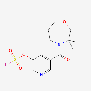 molecular formula C13H17FN2O5S B2844545 4-(5-Fluorosulfonyloxypyridine-3-carbonyl)-3,3-dimethyl-1,4-oxazepane CAS No. 2418667-98-6