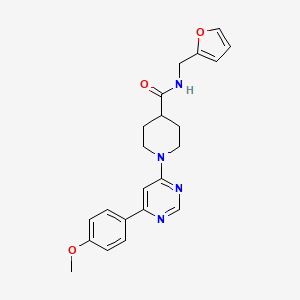 molecular formula C22H24N4O3 B2844563 N-(furan-2-ylmethyl)-1-(6-(4-methoxyphenyl)pyrimidin-4-yl)piperidine-4-carboxamide CAS No. 1396807-81-0