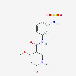 molecular formula C15H17N3O5S B2844567 4-methoxy-1-methyl-N-(3-(methylsulfonamido)phenyl)-6-oxo-1,6-dihydropyridine-3-carboxamide CAS No. 2034277-63-7
